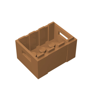 Container, Crate 3 x 4 x 1 2/3 with Handholds #30150 Medium Dark Flesh