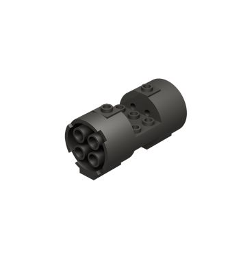 Cylinder 3 x 6 x 2 2/3 Horizontal Closed Studs #93168 White